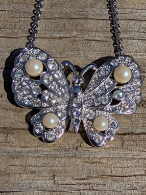 Vintage Kenneth Jay Lane Butterfly Pendant Necklace